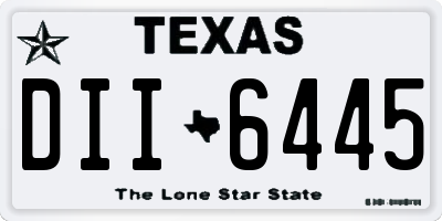 TX license plate DII6445