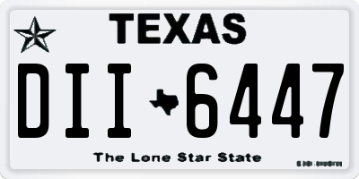 TX license plate DII6447