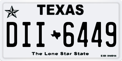 TX license plate DII6449