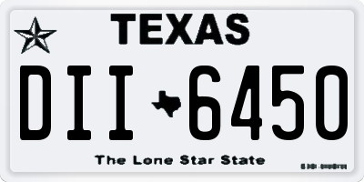 TX license plate DII6450