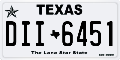 TX license plate DII6451