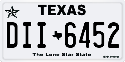TX license plate DII6452