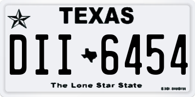 TX license plate DII6454