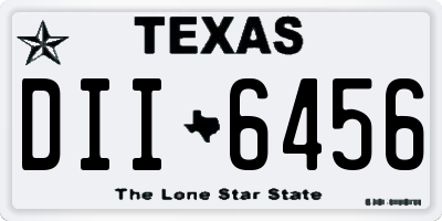 TX license plate DII6456