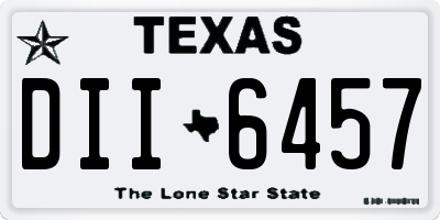 TX license plate DII6457