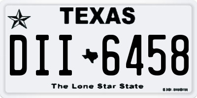 TX license plate DII6458