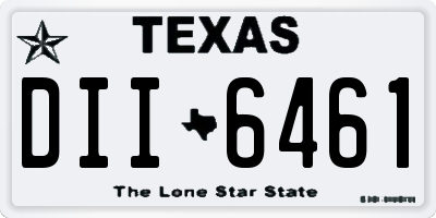 TX license plate DII6461