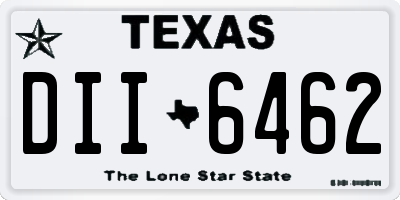 TX license plate DII6462