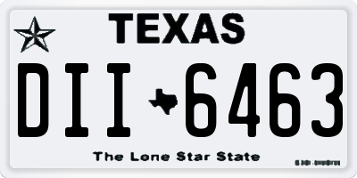 TX license plate DII6463