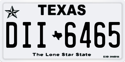 TX license plate DII6465