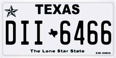 TX license plate DII6466