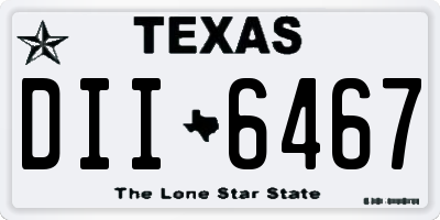 TX license plate DII6467