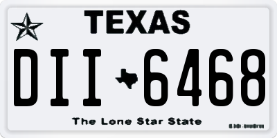 TX license plate DII6468