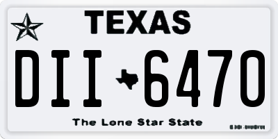 TX license plate DII6470