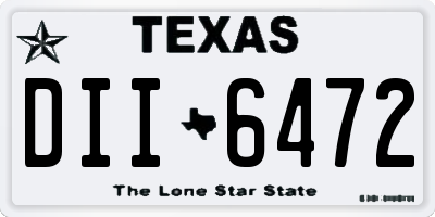 TX license plate DII6472