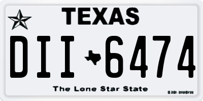 TX license plate DII6474