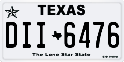 TX license plate DII6476