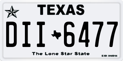 TX license plate DII6477