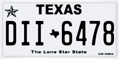 TX license plate DII6478