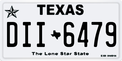 TX license plate DII6479
