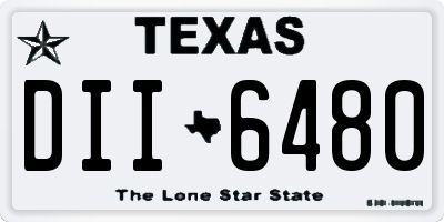 TX license plate DII6480