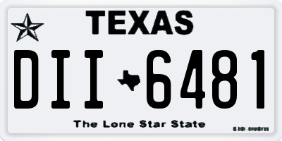 TX license plate DII6481