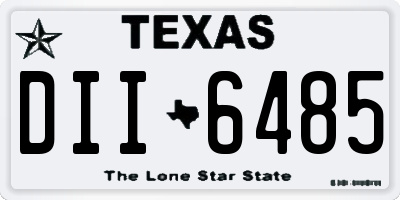 TX license plate DII6485