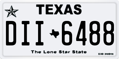TX license plate DII6488