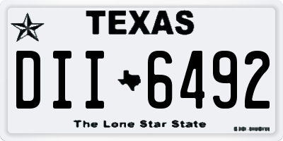 TX license plate DII6492