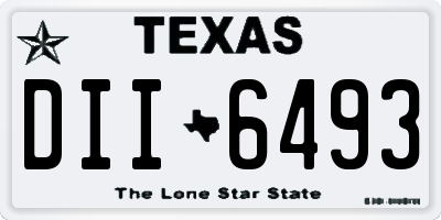 TX license plate DII6493