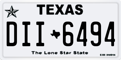 TX license plate DII6494