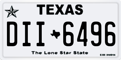TX license plate DII6496