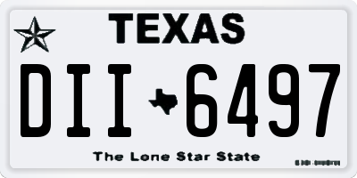 TX license plate DII6497