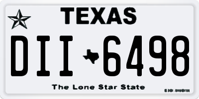 TX license plate DII6498