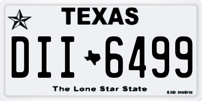 TX license plate DII6499