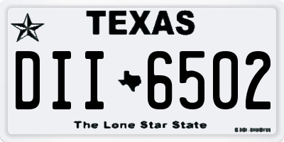 TX license plate DII6502