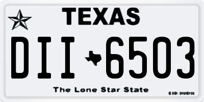 TX license plate DII6503