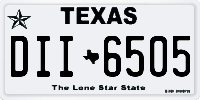 TX license plate DII6505