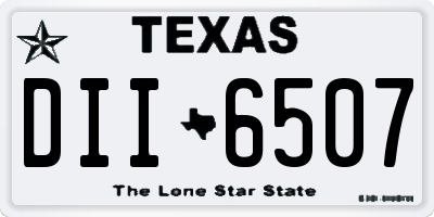 TX license plate DII6507