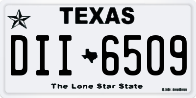 TX license plate DII6509