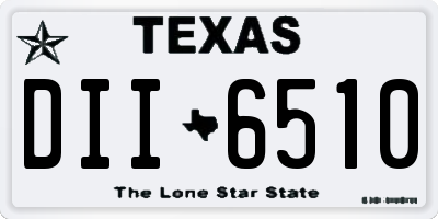 TX license plate DII6510