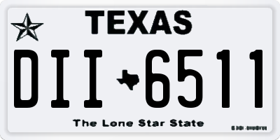 TX license plate DII6511