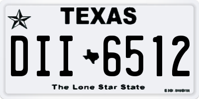TX license plate DII6512