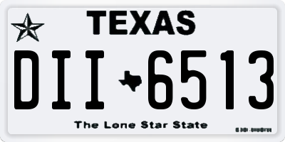 TX license plate DII6513