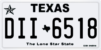TX license plate DII6518