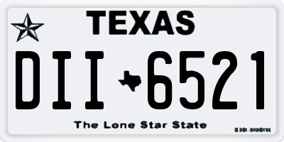 TX license plate DII6521