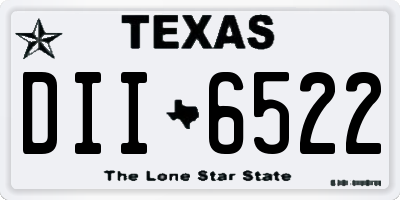 TX license plate DII6522