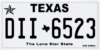 TX license plate DII6523