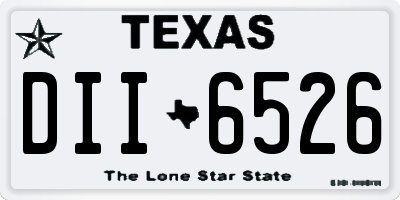 TX license plate DII6526