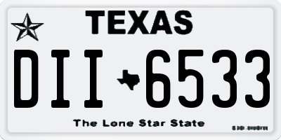 TX license plate DII6533